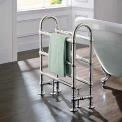 DQ Heating Hilborough Luxury Traditional Heated Towel Rail Radiator - Chrome - 1028 X 837mm 6 DQ Heating Hilborough Luxury Traditional Heated Towel Rail Radiator - Chrome - 1028 X 837mm -Vado Shop dq hilborough floor traditional towel warmer