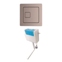 Drench Dual Flush Concealed Cistern With Square Dual Flush Button - Matt Black -Vado Shop drench concealed cistern and button brushed bronze