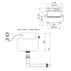 Drench Dual Flush Concealed Cistern With Square Dual Flush Button - Matt Black -Vado Shop drench concealed cistern and button tech