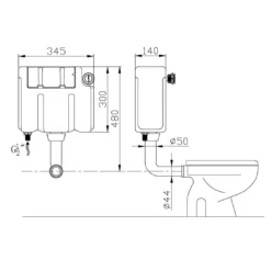Harbour Dual Flush Cistern Bottom Entry Water Inlet 9 Harbour Dual Flush Cistern Bottom Entry Water Inlet -Vado Shop drench dual cistern with chrome button tech