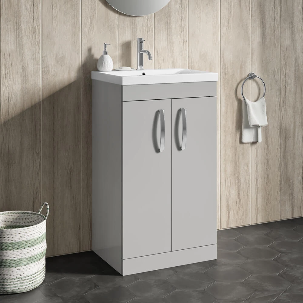 Emily 500mm Floorstanding Vanity Unit & Minimalist Basin - Gloss White 4 Emily 500mm Floorstanding Vanity Unit & Minimalist Basin - Gloss White - Image 4