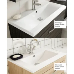 Emily 500mm Wall Mounted 1 Drawer Vanity Unit & Mid-Edged Basin - Hacienda Black -Vado Shop drench emily basin a 40mm basin b 18mm options overlays 1