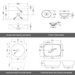 Emily 600mm Floorstanding Unit And Countertop - Natural Oak - 500mm Pura Countertop Basin -Vado Shop drench emily basin selection 600mm unit tech overlay 2