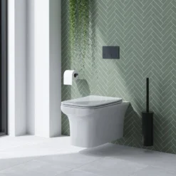 Emily Rimless Compact Wall Hung Toilet & Slimline Soft Close Seat 9 Emily Rimless Compact Wall Hung Toilet & Slimline Soft Close Seat -Vado Shop drench emily rimless compact wall hung slimline seat lifestyle 1 scaled