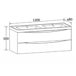 Maia 1200mm Wall Mounted Gloss White Vanity Unit & Opal White Glass Double Basin 23 Maia 1200mm Wall Mounted Gloss White Vanity Unit & Opal White Glass Double Basin -Vado Shop drench maia 120cm wall double basin unit tech