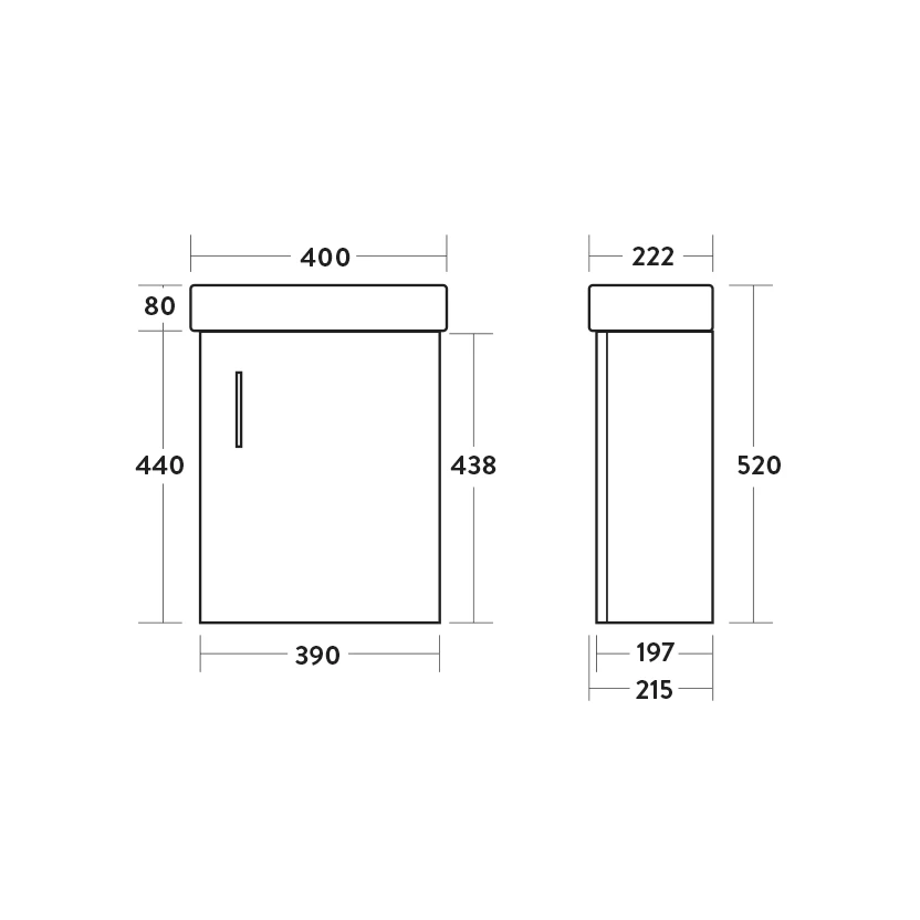 Maisie Compact 400mm Mini Cloakroom Wall Hung Vanity Unit & Basin - Anthracite 5 Maisie Compact 400mm Mini Cloakroom Wall Hung Vanity Unit & Basin - Anthracite - Image 5