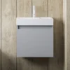 Minnie Wall Hung 500mm Cabinet & Polymarble Basin - Gloss Grey Mist