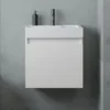 Minnie 500mm Wall Mounted 1 Door Vanity Unit & Polymarble Basin - Gloss White