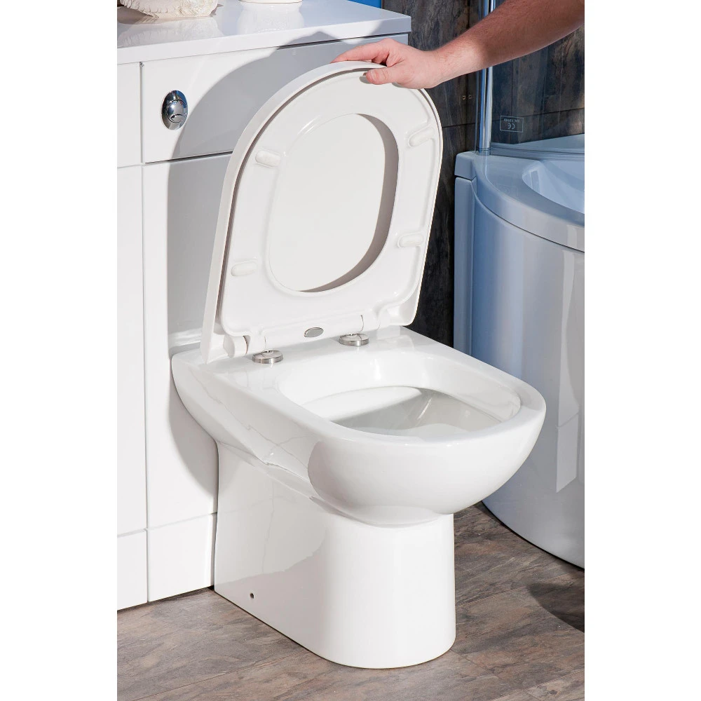 Vellamo Modern D-Shaped Back To Wall Toilet With Soft Close Seat 5 Vellamo Modern D-Shaped Back To Wall Toilet With Soft Close Seat - Image 5