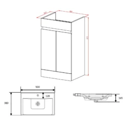 Dylan 500mm Floorstanding Vanity Unit & Basin - Anthracite -Vado Shop dylan 500 floor vanity unit basin tech