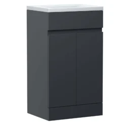Dylan 500mm Floorstanding Vanity Unit & Basin - Anthracite -Vado Shop dylan 500mm floorstanding unit anthracite cutout scaled