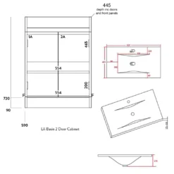Dylan 600mm Floorstanding Vanity Unit & Basin - Blue 31 Dylan 600mm Floorstanding Vanity Unit & Basin - Blue -Vado Shop dylan 600 vanity unit basin tech drawing