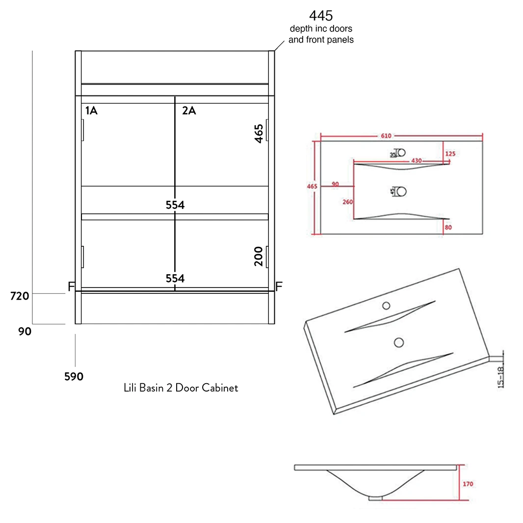 Dylan 600mm Floorstanding Vanity Unit & Basin - Blue 16 Dylan 600mm Floorstanding Vanity Unit & Basin - Blue - Image 16