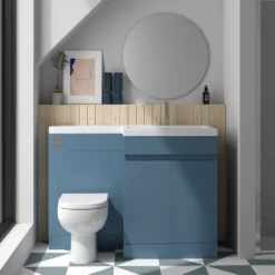 Dylan 1100mm Combination Right Hand Basin & Toilet Unit - Blue