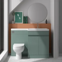 Dylan 1100mm Combination Left Hand Basin & Toilet Unit - Green