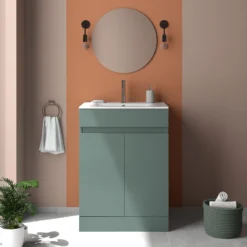Dylan 600mm Floorstanding Vanity Unit & Basin - Blue 21 Dylan 600mm Floorstanding Vanity Unit & Basin - Blue -Vado Shop dylan green 600 vanity unit lifestyle1 scaled