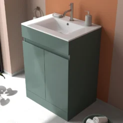 Dylan 600mm Floorstanding Vanity Unit & Basin - Blue 24 Dylan 600mm Floorstanding Vanity Unit & Basin - Blue -Vado Shop dylan green 600 vanity unit lifestyle2 scaled