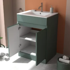 Dylan 600mm Floorstanding Vanity Unit & Basin - Blue 27 Dylan 600mm Floorstanding Vanity Unit & Basin - Blue -Vado Shop dylan green 600 vanity unit lifestyle3 scaled