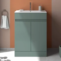 Dylan 600mm Floorstanding Vanity Unit & Basin - Blue 18 Dylan 600mm Floorstanding Vanity Unit & Basin - Blue -Vado Shop dylan green 600 vanity unit primary lifestyle