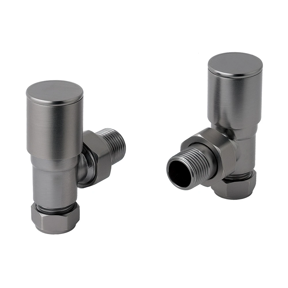 EliteHeat Angled Radiator Valves (Pair) - Matt Black 2 EliteHeat Angled Radiator Valves (Pair) - Matt Black - Image 2