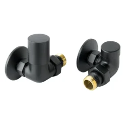 EliteHeat Corner Radiator Valves (Pair) - Brushed Brass -Vado Shop elite heat corner radiator valves matt black