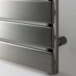 EliteHeat Steel Designer Heated Towel Rail Radiator - Brushed Black - 800 X 500mm -Vado Shop elite heat designer heated rail brushed black detail