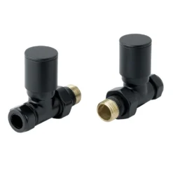 EliteHeat Straight Radiator Valves (Pair) - Brushed Brass -Vado Shop elite heat straight radiator valves matt black