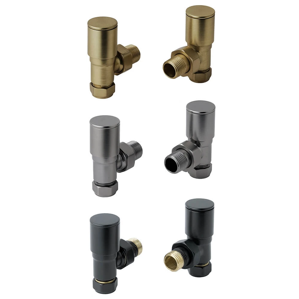 EliteHeat Angled Radiator Valves (Pair) - Matt Black 1 EliteHeat Angled Radiator Valves (Pair) - Matt Black
