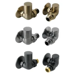 EliteHeat Corner Radiator Valves (Pair) - Brushed Brass