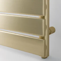 EliteHeat Steel Designer Heated Towel Rail Radiator - Brushed Brass - 1200 X 500mm -Vado Shop eliteheat designer heated radiator brushed brass detail scaled