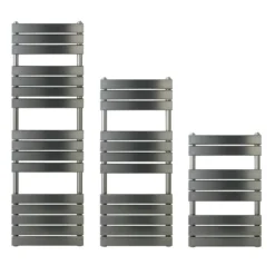 EliteHeat Steel Designer Heated Towel Rail Radiator - Brushed Black - 800 X 500mm