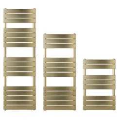 EliteHeat Steel Designer Heated Towel Rail Radiator - Brushed Brass - 1200 X 500mm