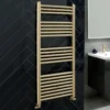 EliteHeat Steel Ladder Heated Towel Rail 25mm Bars - Brushed Brass - 800 X 500mm