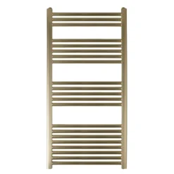 EliteHeat Steel Ladder Heated Towel Rail 25mm Bars - Brushed Brass - 800 X 500mm -Vado Shop eliteheat ladder radiator 1200 600 brushed brass