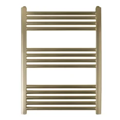 EliteHeat Steel Ladder Heated Towel Rail 25mm Bars - Brushed Brass - 800 X 500mm -Vado Shop eliteheat ladder radiator 800 600 brushed brass