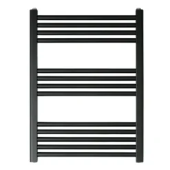 EliteHeat Steel Ladder Heated Towel Rail 25mm Bars - Matt Black - 800 X 600mm -Vado Shop eliteheat ladder radiator 800 600 matt black
