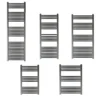 EliteHeat Steel Ladder Heated Towel Rail 25mm Bars - Brushed Black - 800 X 600mm