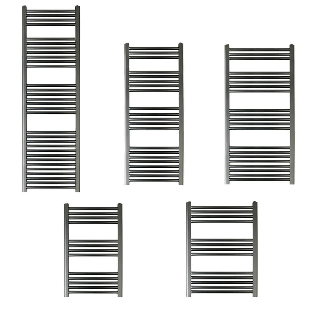 EliteHeat Steel Ladder Heated Towel Rail 25mm Bars - Brushed Black - 800 X 600mm 1 EliteHeat Steel Ladder Heated Towel Rail 25mm Bars - Brushed Black - 800 X 600mm