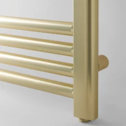 EliteHeat Steel Ladder Heated Towel Rail 25mm Bars - Brushed Brass - 800 X 500mm -Vado Shop eliteheat ladder radiator brushed brass detail