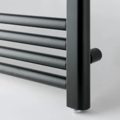 EliteHeat Steel Ladder Heated Towel Rail 25mm Bars - Matt Black - 800 X 600mm -Vado Shop eliteheat ladder radiator matt black detail