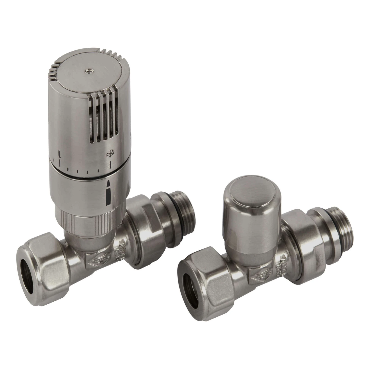 EliteHeat Straight Thermostatic Radiator Valves - Nickel 1 EliteHeat Straight Thermostatic Radiator Valves - Nickel