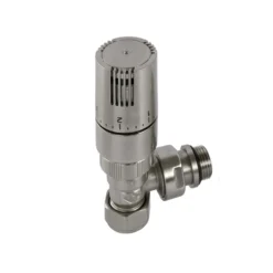 EliteHeat Angled Thermostatic Radiator Valves - Nickel