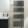 EliteHeat Steel Open-Side Heated Towel Rail - Brushed Black - 1080 X 550mm