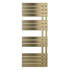 EliteHeat Steel Open-Side Heated Towel Rail - Brushed Brass - 1400 X 550mm -Vado Shop eliteheat open side heated radiator 1400 brushed brass
