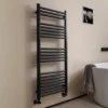 EliteHeat Steel Ladder Heated Towel Rail 25mm Bars - Matt Black - 800 X 600mm