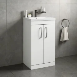 Emily 500mm Floorstanding Vanity Unit & Minimalist Basin - Gloss White 10 Emily 500mm Floorstanding Vanity Unit & Minimalist Basin - Gloss White -Vado Shop emily 500mm floor vanity unit basin gloss white