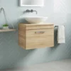 Emily 600mm Wall Mounted 1 Drawer Unit And Countertop - Gloss White - Hudson Reed Rectangular Countertop Basin