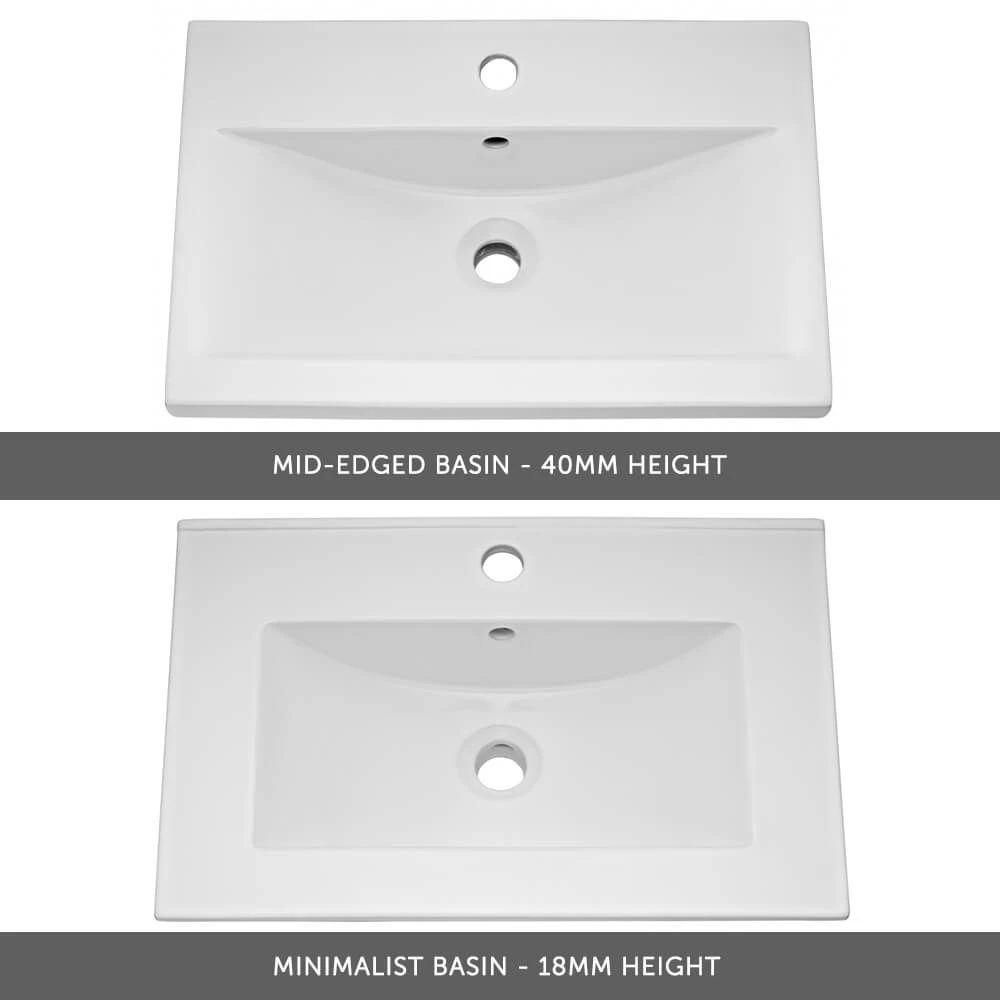 Emily 600mm Wall Mounted 2 Drawer Vanity Unit & Mid-Edged Basin - Hacienda Black 8 Emily 600mm Wall Mounted 2 Drawer Vanity Unit & Mid-Edged Basin - Hacienda Black - Image 8