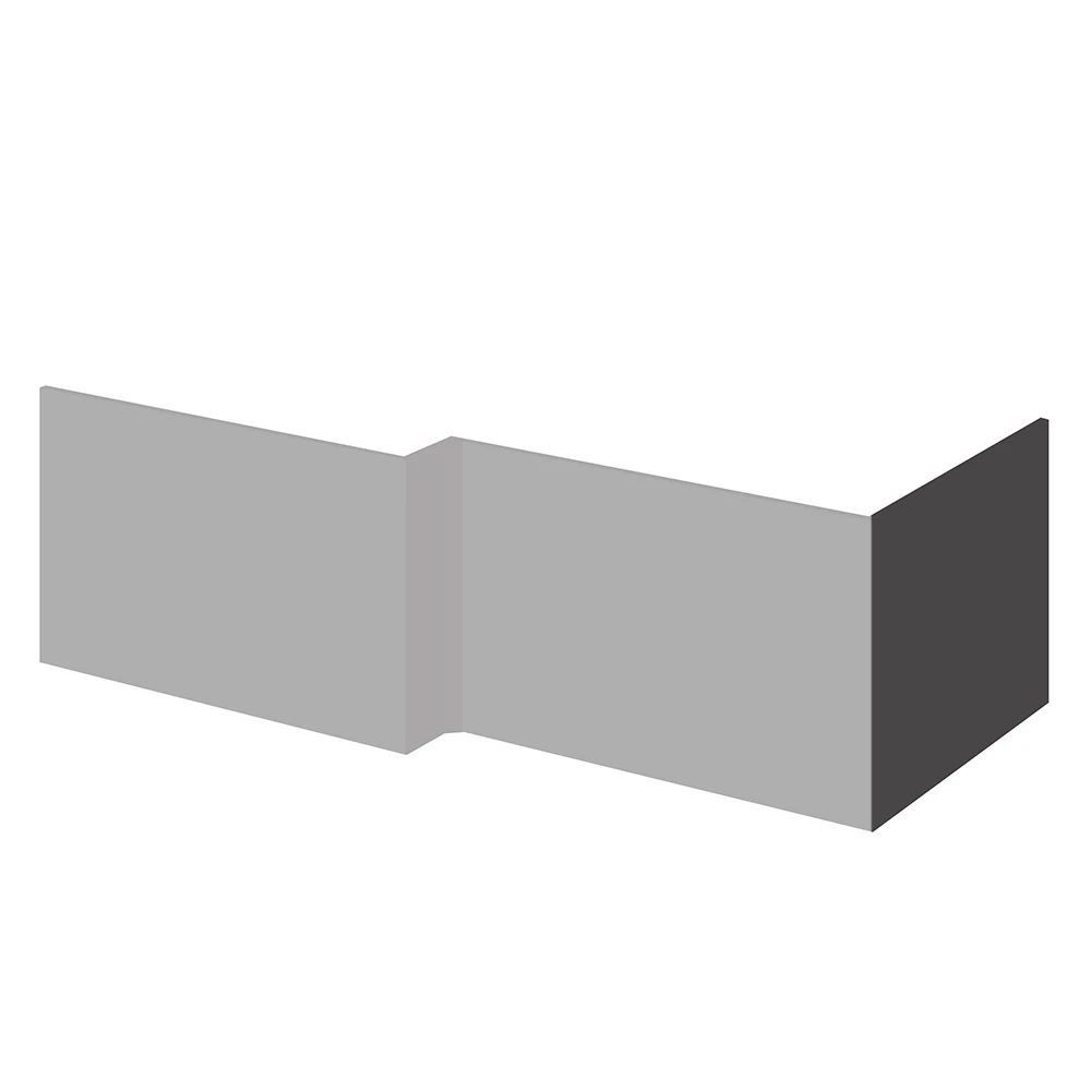 Emily L-Shaped Square End Bath Panel - Gloss Grey Mist 7 Emily L-Shaped Square End Bath Panel - Gloss Grey Mist - Image 7