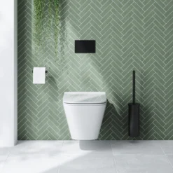 Emily Rimless Short Projection Wall Hung Toilet & Slimline Soft Close Seat -Vado Shop emily rimless short projection wall hung toilet lifestyle2 scaled